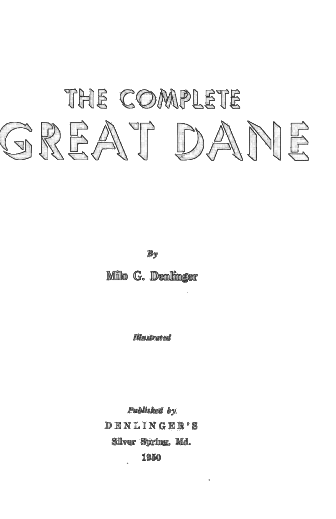 M.Denlinger Complete Great Dane